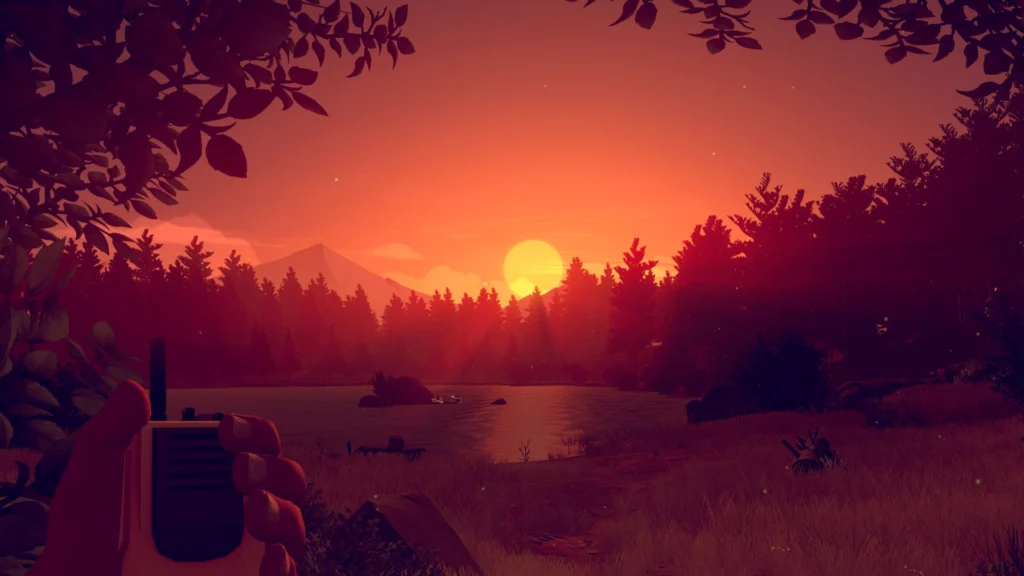 Tramonto dal gioco "Firewatch" di Campo Santo