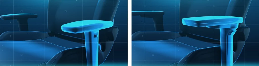 Comparing the 4D and 5D armrests of the RECARO Exo gaming seat models.