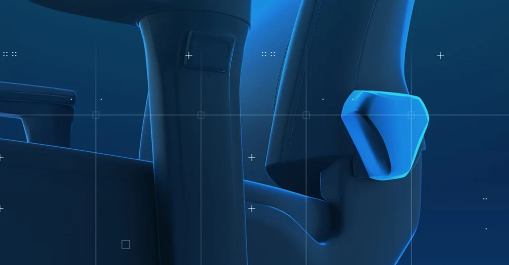 One of the two hand wheels of the RECARO Exo gaming seat to fully and individually adjust the backrest.