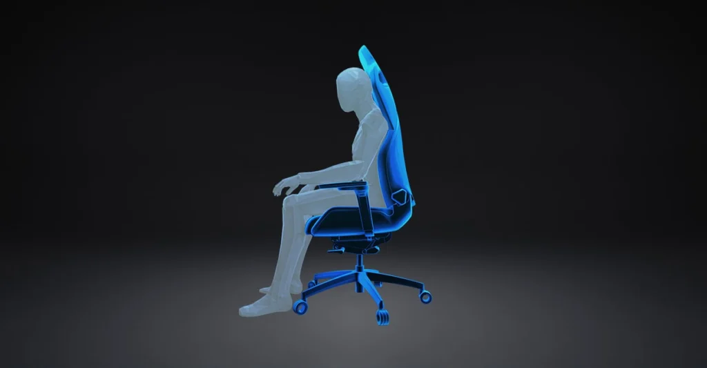 Reprรฉsentation de la position ยซย Offensiveย ยป du fauteuil gaming RECAROย Exo.