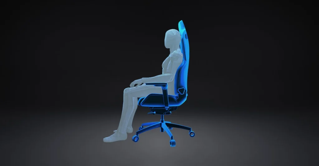 Reprรฉsentation de la position ยซย Concentrationย ยป du fauteuil gaming RECAROย Exo.