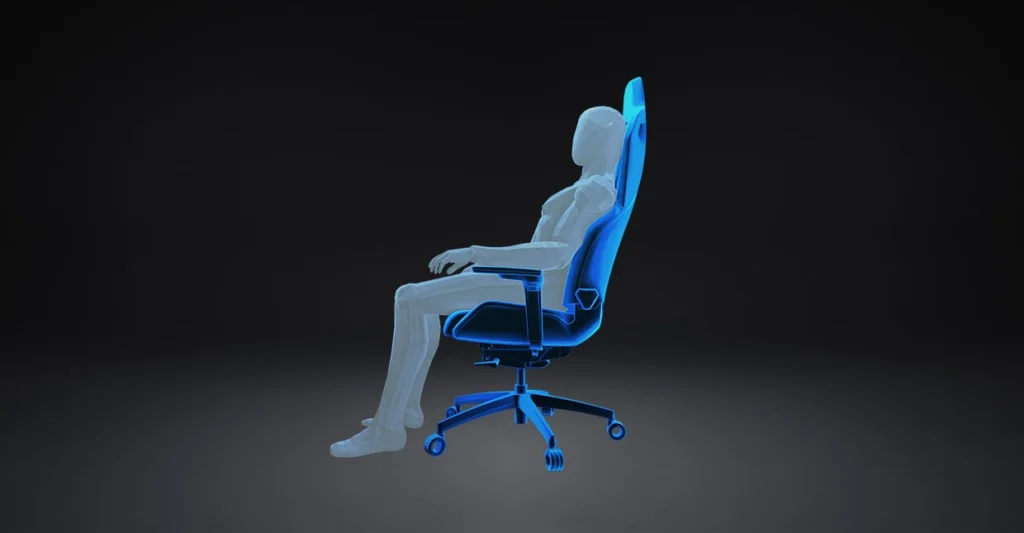 Reprรฉsentation de la position ยซย Rechargeย ยป du fauteuil gaming RECAROย Exo.