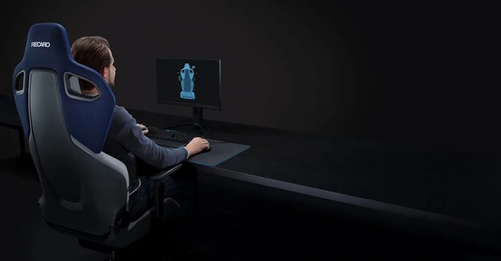 Gaming setup with the RECARO Exo Gaming chair.